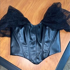 Leather pretty little things half shirt